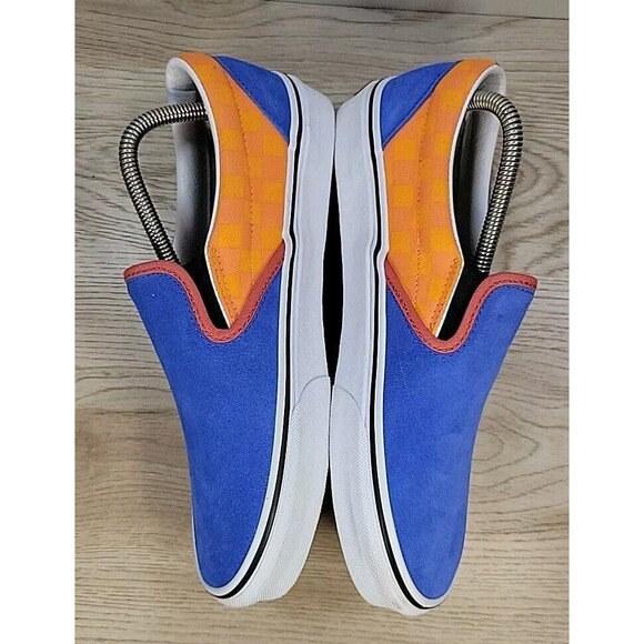VANS Mix & Match Classic Slip-On Blue Suede Grape VANS Orange Check M 8/W 9.5 - Picture 5 of 14